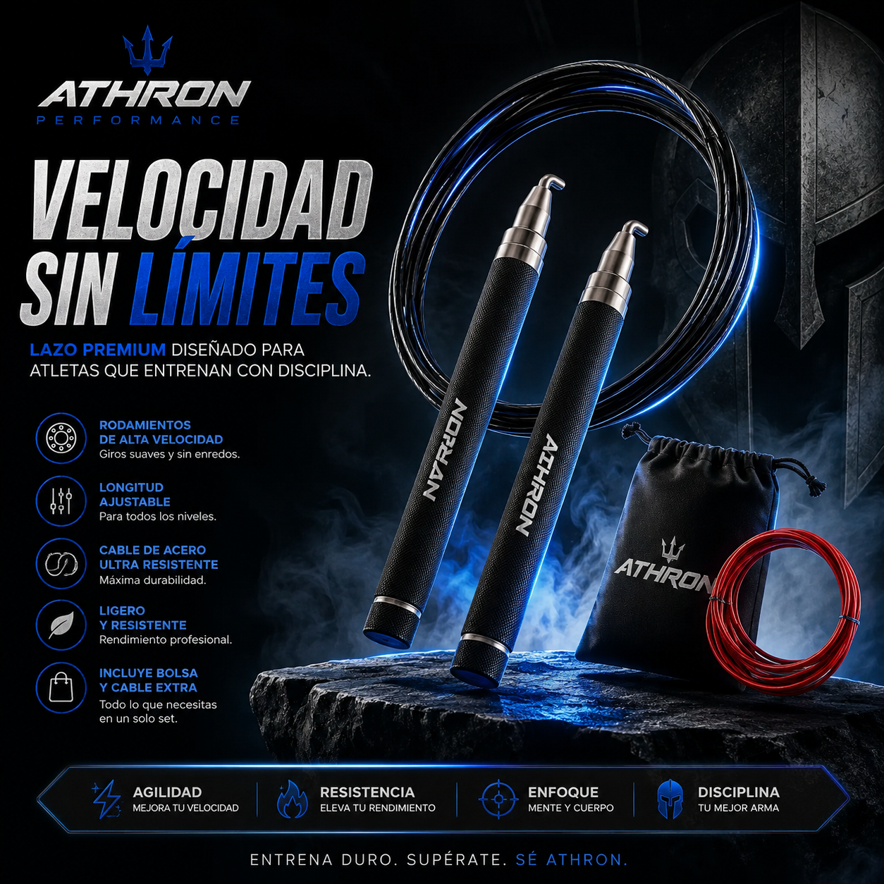 Lazo Elite Speed Training | Cable Ajustable + Repuesto + Estuche