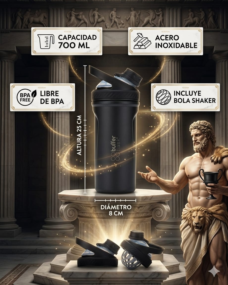 Shaker Premium ATHRON Acero Inoxidable | Mezcla Perfecta para Proteínas y Creatina