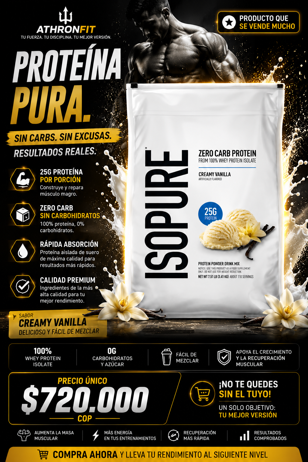 💪 Isopure Zero Carb 7.5 lb – Proteína Aislada Premium